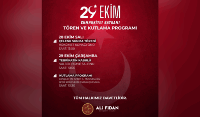 Nevşehir’de 29 Ekim Cumhuriyet Bayramı Kutlama Programı