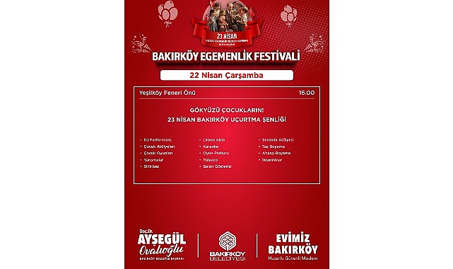 Bakırköy’de 23 Nisan Coşkusu Festivalle Yaşanacak