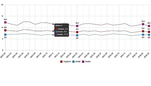 İşgücü İstatistikleri, Mart 2026